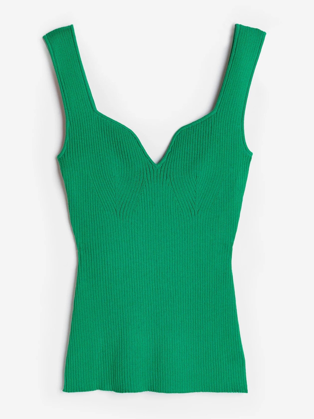 H&M Ribbed Sweetheart Neckline Sleeveless Top
